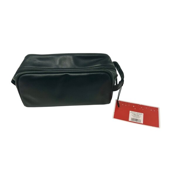 Black Pebbled‎ Vinyl Travel Kit - Top Zipper, 2 Zipper pockets - Picture 2 of 10